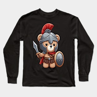 Cute Spartan Bear Kawaii Long Sleeve T-Shirt